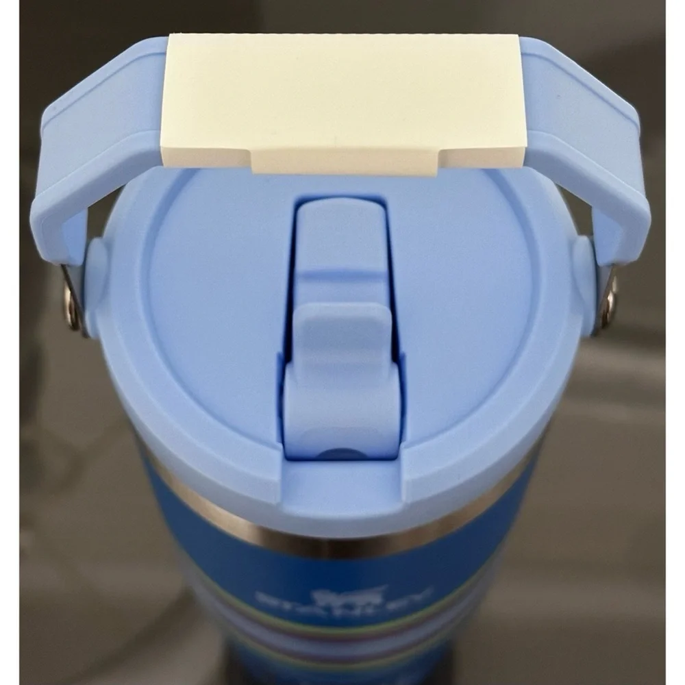 Stanley Varsity IceFlow Flip‎ Straw 30oz Tumbler, AZURE BLUE MESH STRIPES - Picture 4 of 5
